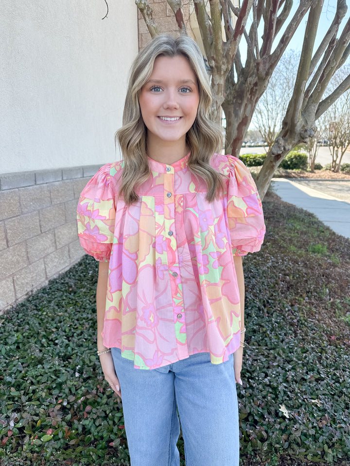 Andrea Pastel Pleated Top