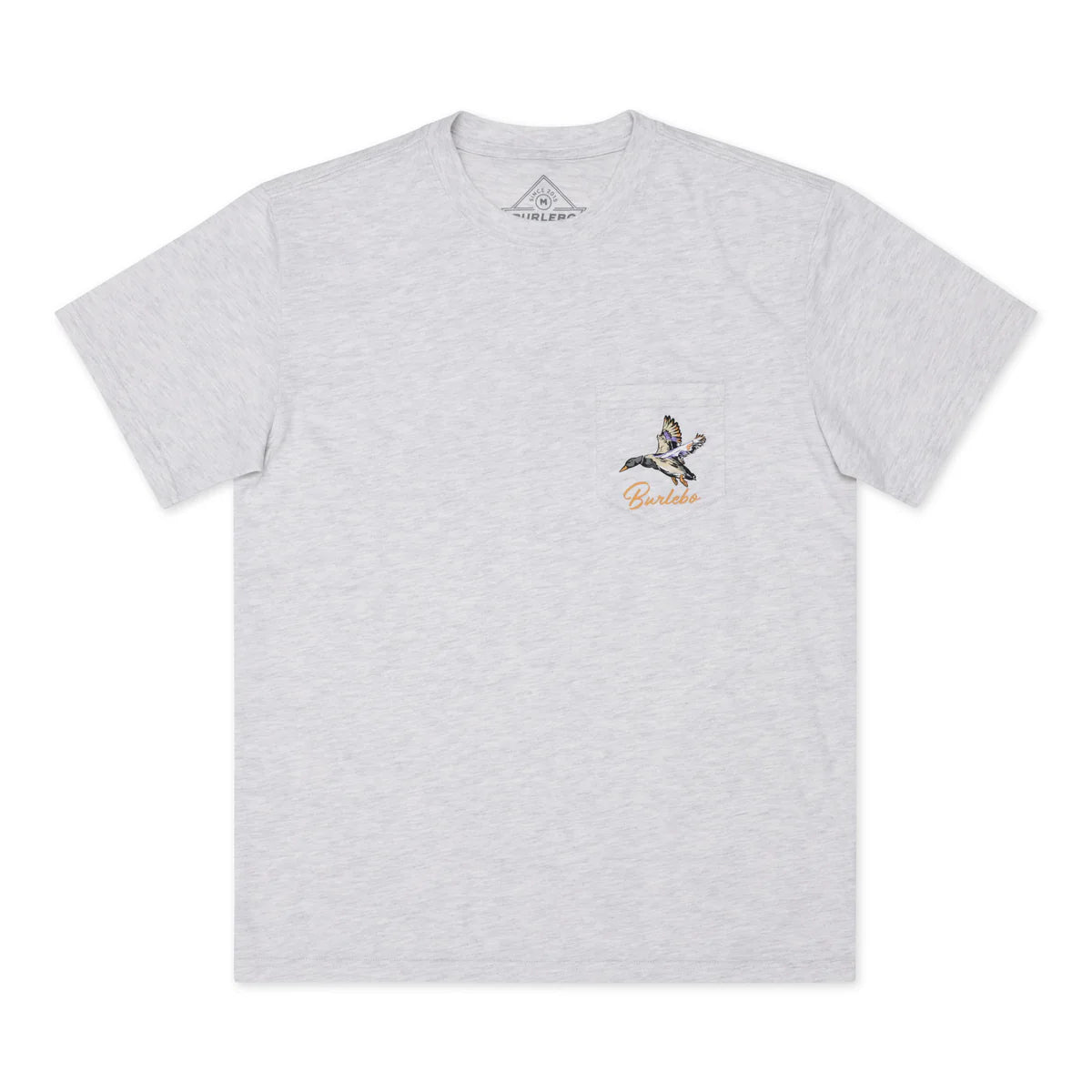 Burlebo Men’s Pintail Triangle Duck S/S Pocket T-Shirt - Heather Ash Grey