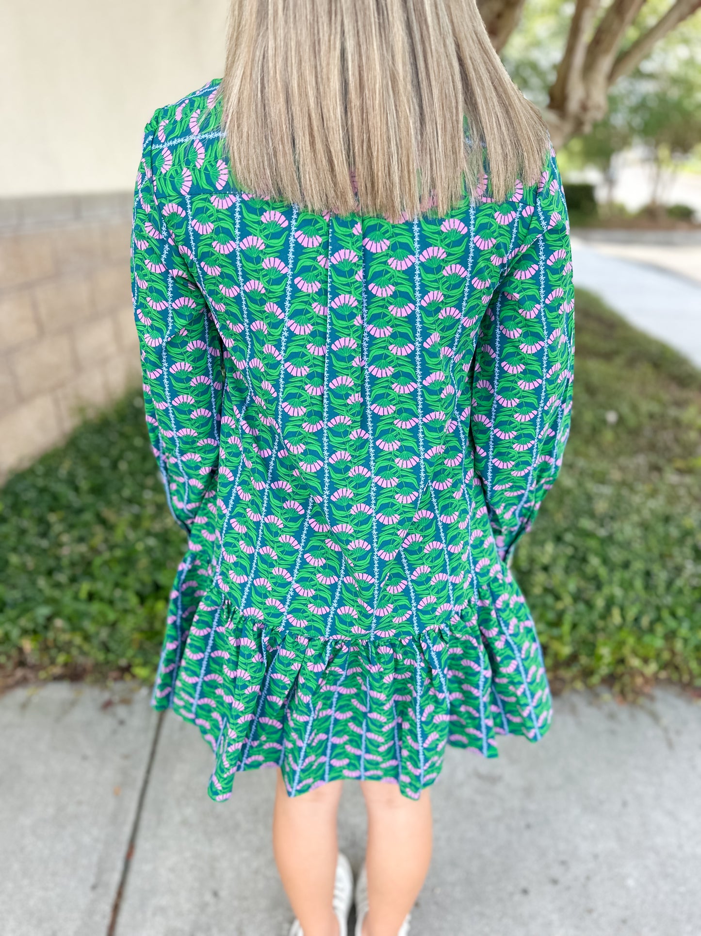 Fiona Dress - Honey Vines Green