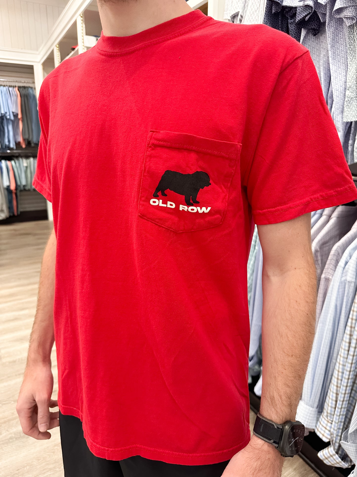 Old Row Athens Dog Camo S/S Pocket T-Shirt - Red