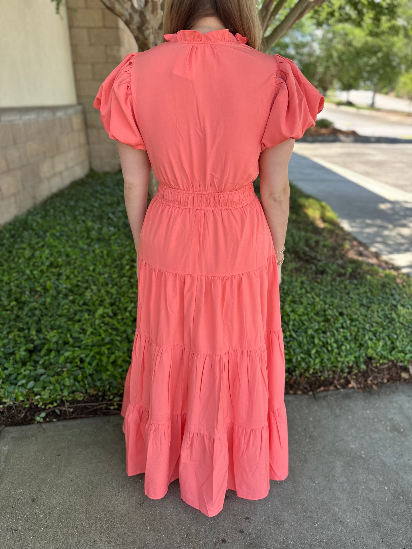 Jade Tiered Puff Sleeve Maxi