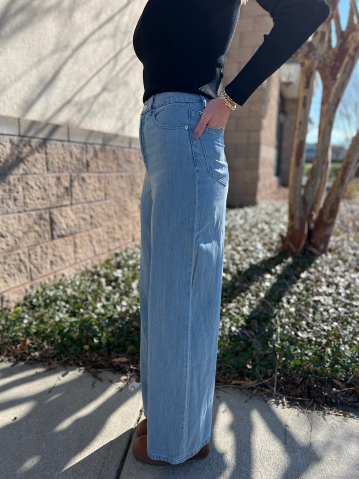 Mia Loose Wide Leg Denim Pant Light Vintage Indigo
