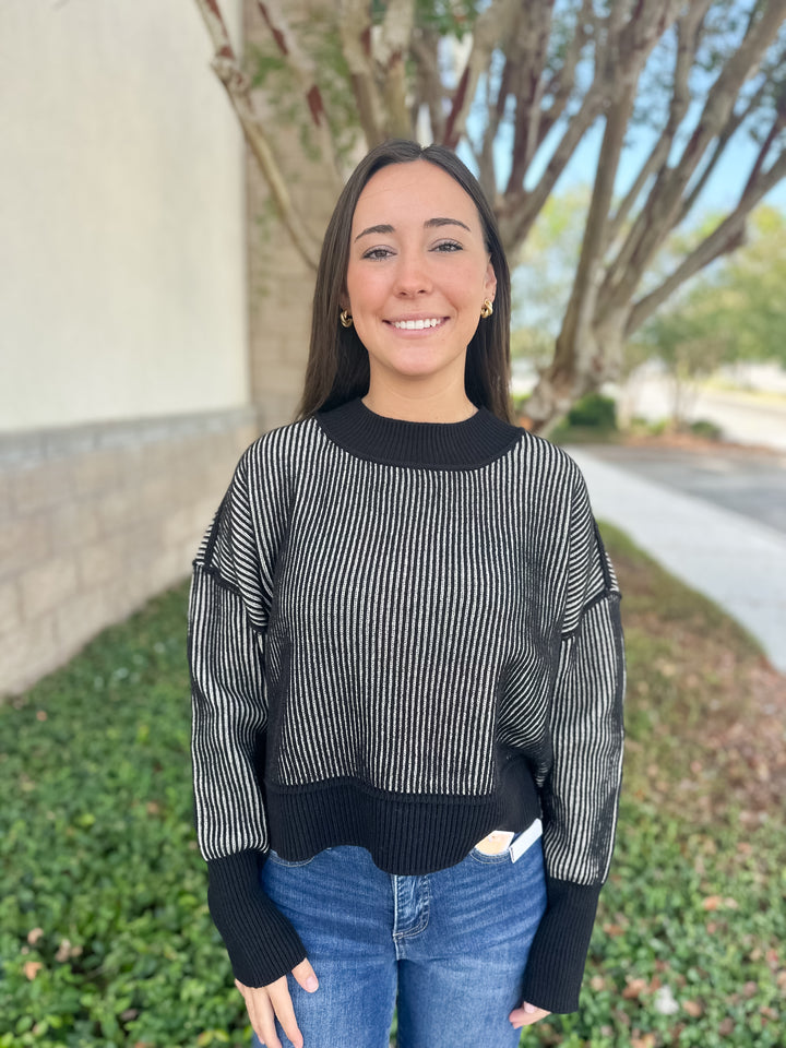 Courtney Ribbed Sweater - Black