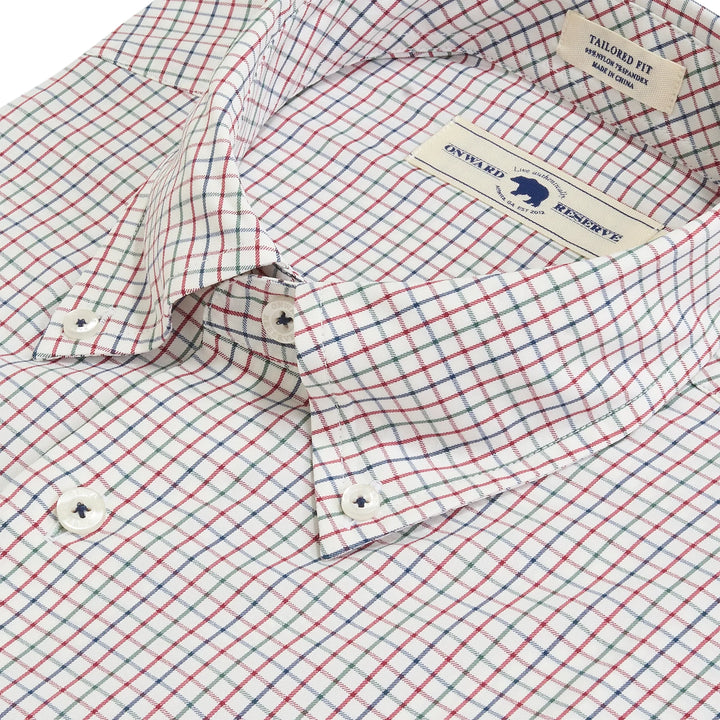 Onward Reserve King Tailored Fit Brushed Performance Button Down - Brick Red
