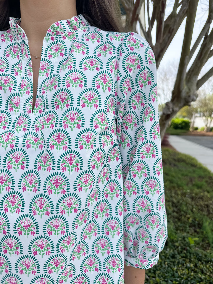 Lainey Dress - Sunshower Flora White