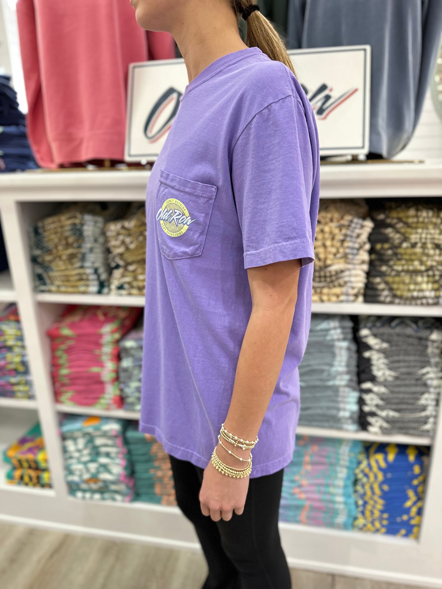 Old Row Circle Logo Pocket S/S T-Shirt - Violet