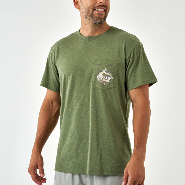 Burlebo Men’s Rad Dad Pocket T-Shirt - Heather Olive