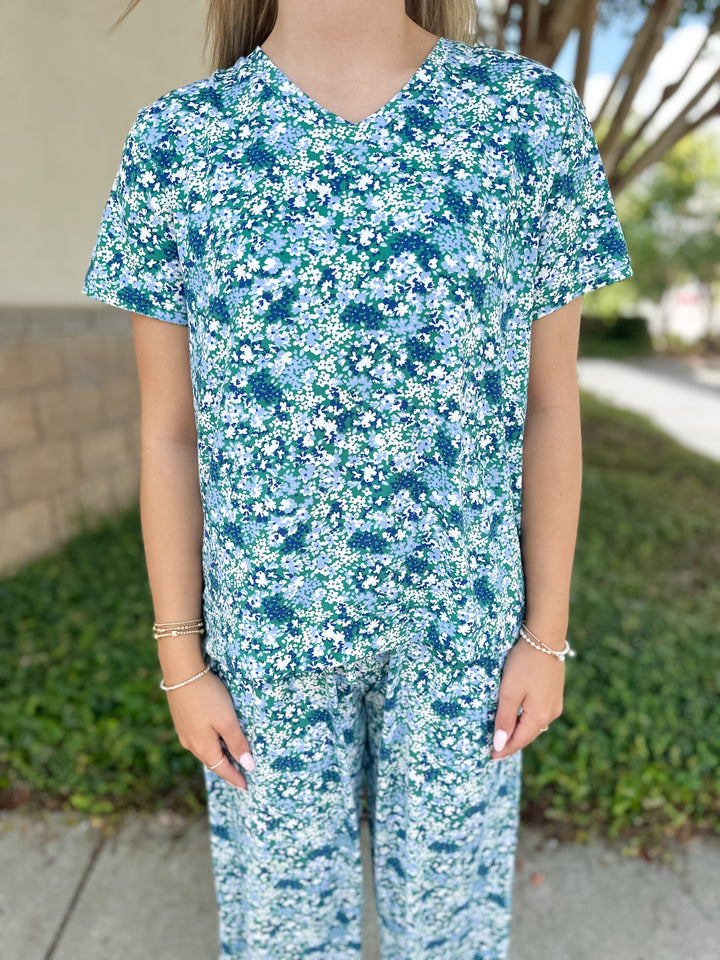 Alli Day Dreaming Pajama Pant Set - Blue