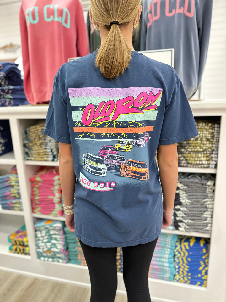 Old Row Neon Racing Pocket S/S T-Shirt - Midnight