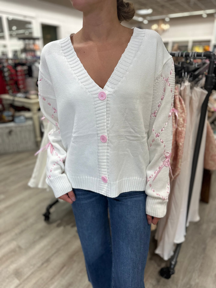 Lots Of Love Satin Sleeve Cardigan