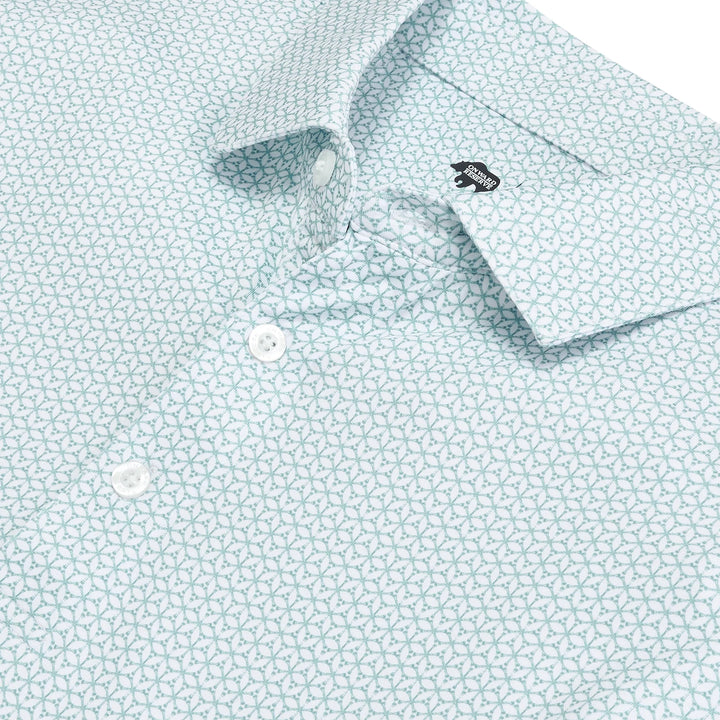 Onward Reserve Out Of Office Printed Performance Polo - Mallard Green