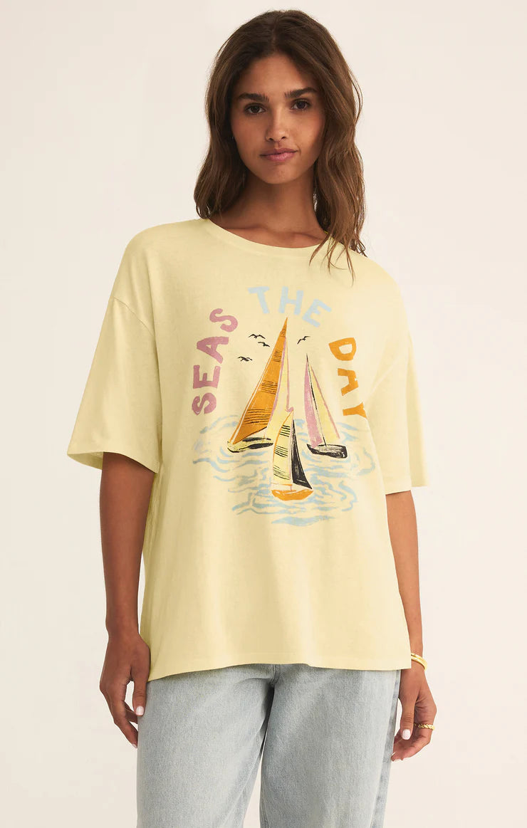 Seas Social Tee - Mellow Yellow