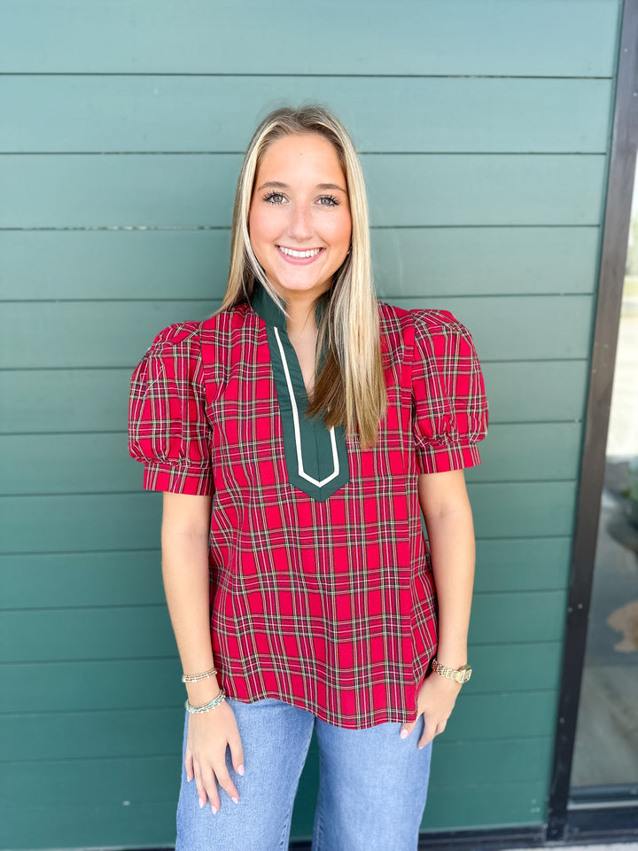 Starling Plaid Top - Green