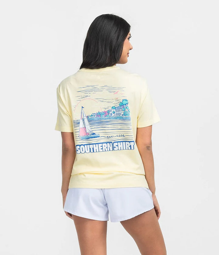 SSCO Women’s Sunset Cruise S/S Pocket T-Shirt - Canary