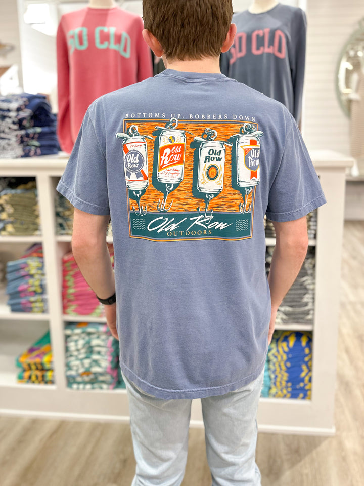 Old Row Bottoms Up, Bobbers Down Pocket S/S T-Shirt - Blue Jean
