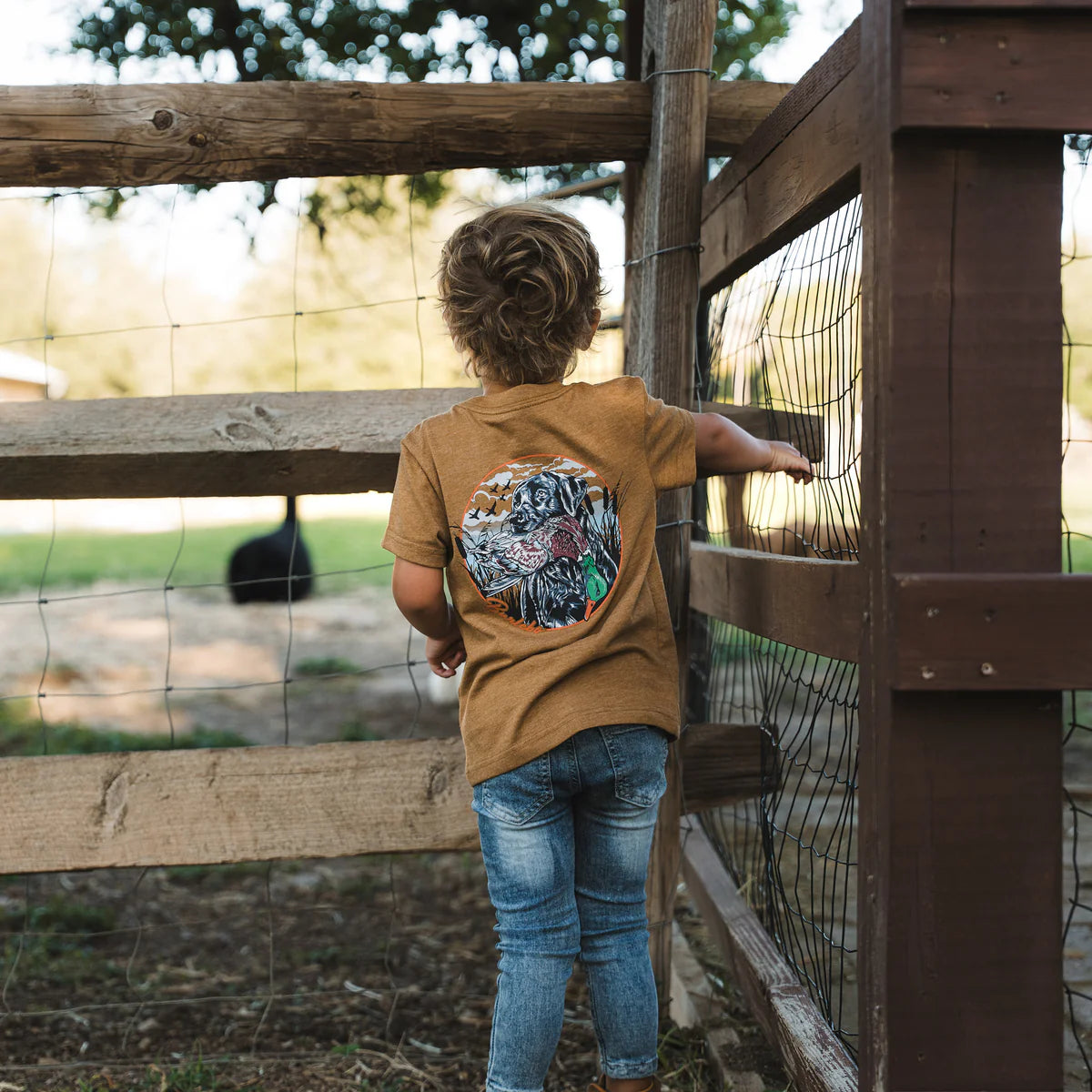 Burlebo Youth Duck Dog S/S T-Shirt - Light Brown