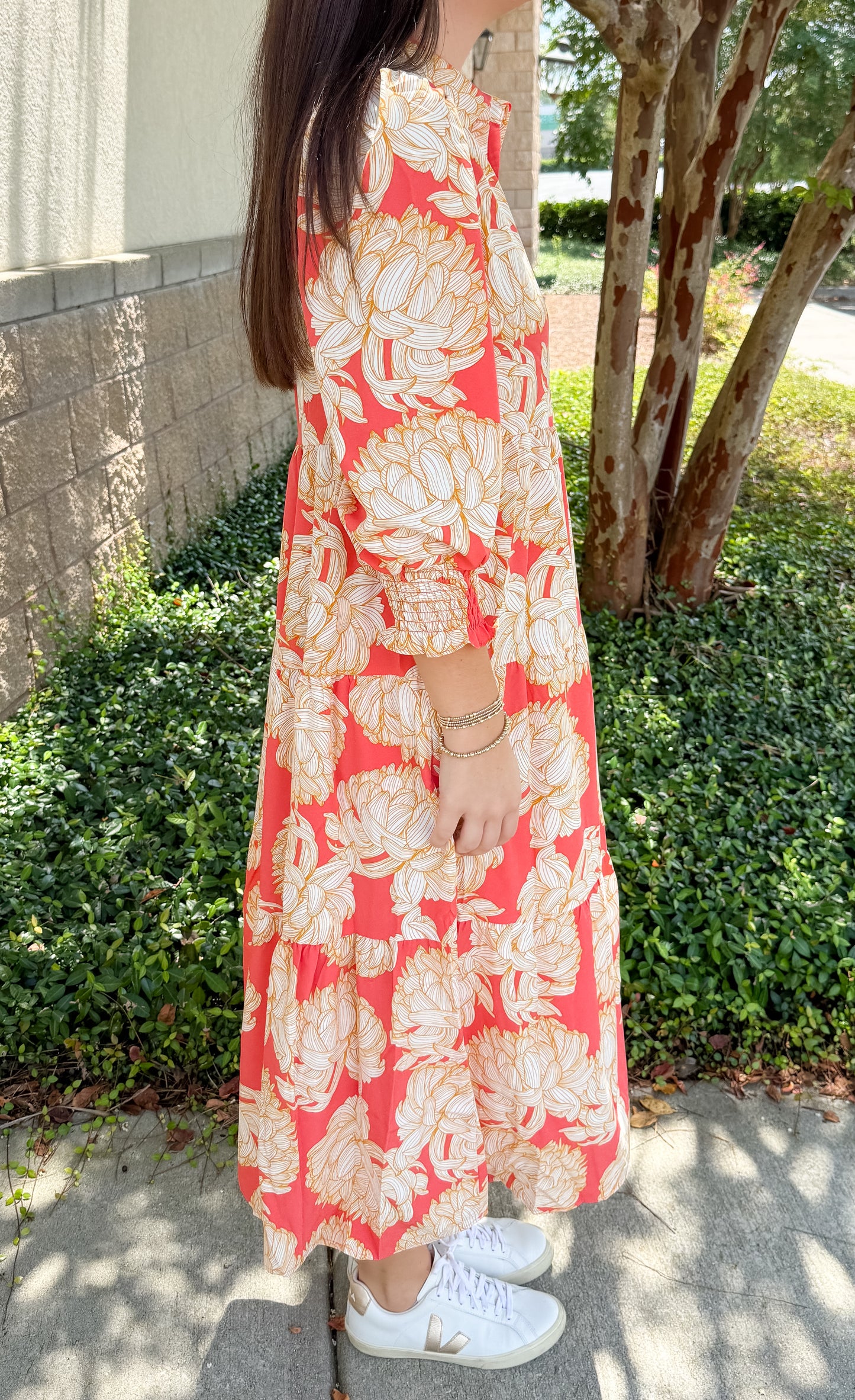 Eleanor Dress - Fall Floral Fire
