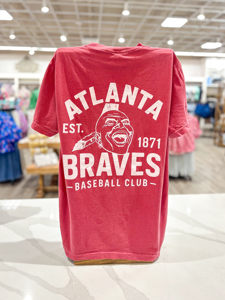 CB Braves Baseball Club S/S Pocket T-Shirt - Red