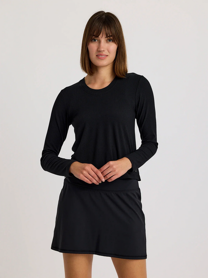 Free Fly Women’s Ribbed Bamboo Long Sleeve - Black