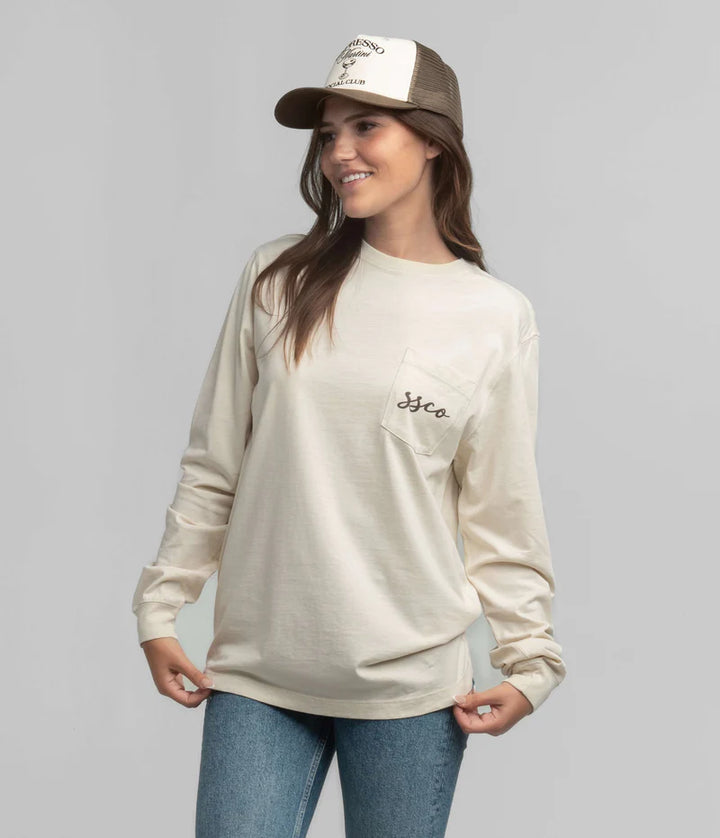 SSCO Women’s Caffeine Couture L/S Pocket T-Shirt - Moonlight