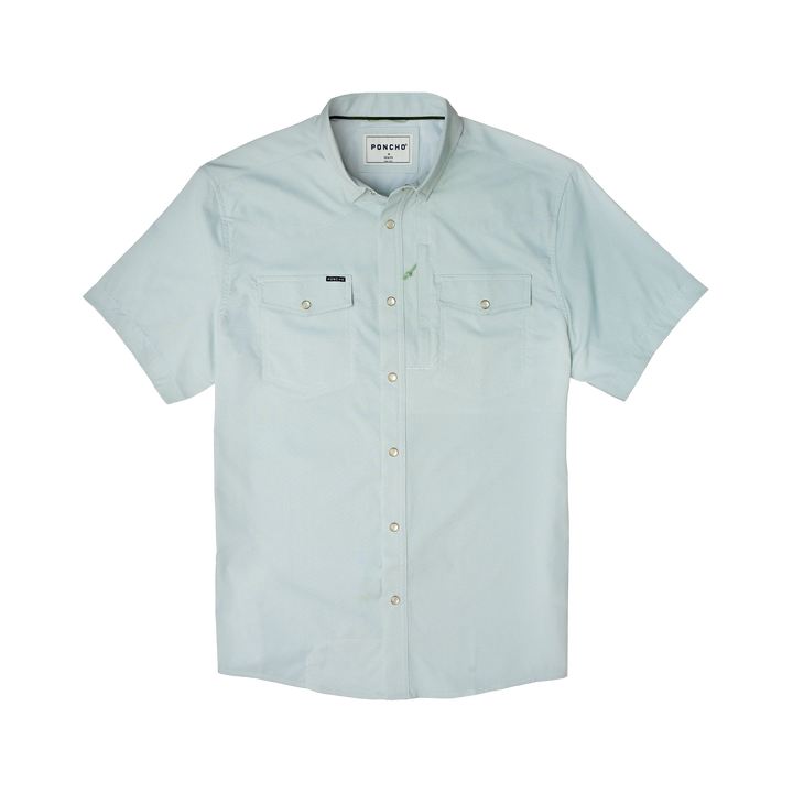Poncho Men’s “The Evergreen” S/S Regular Shirt - Turf Green Micro-check