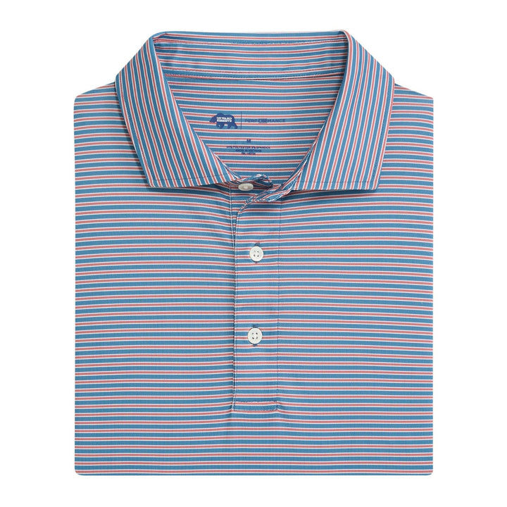 Onward Reserve Trophy Stripe Performance Pique Polo - Captains Blue