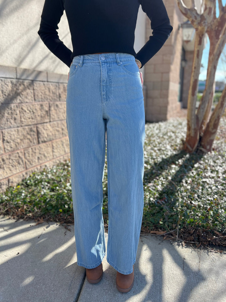 Mia Loose Wide Leg Denim Pant Light Vintage Indigo