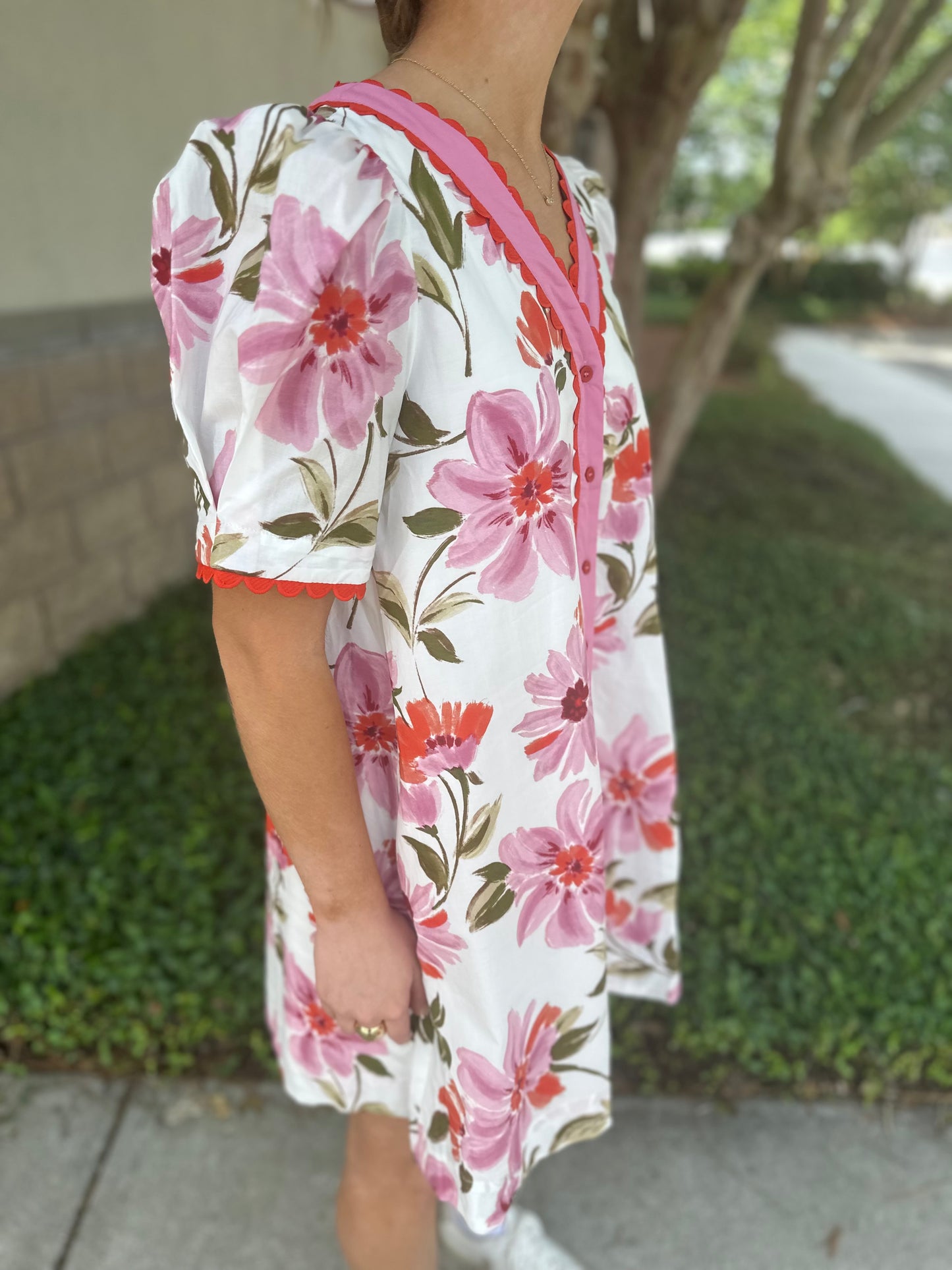 Posi Scalloped Floral Dress