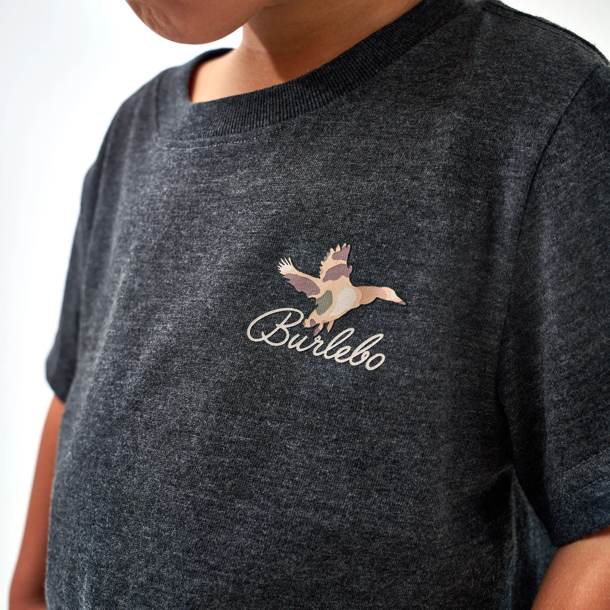 Burlebo Youth Ducks Flying In S/S T-Shirt - Heather Black