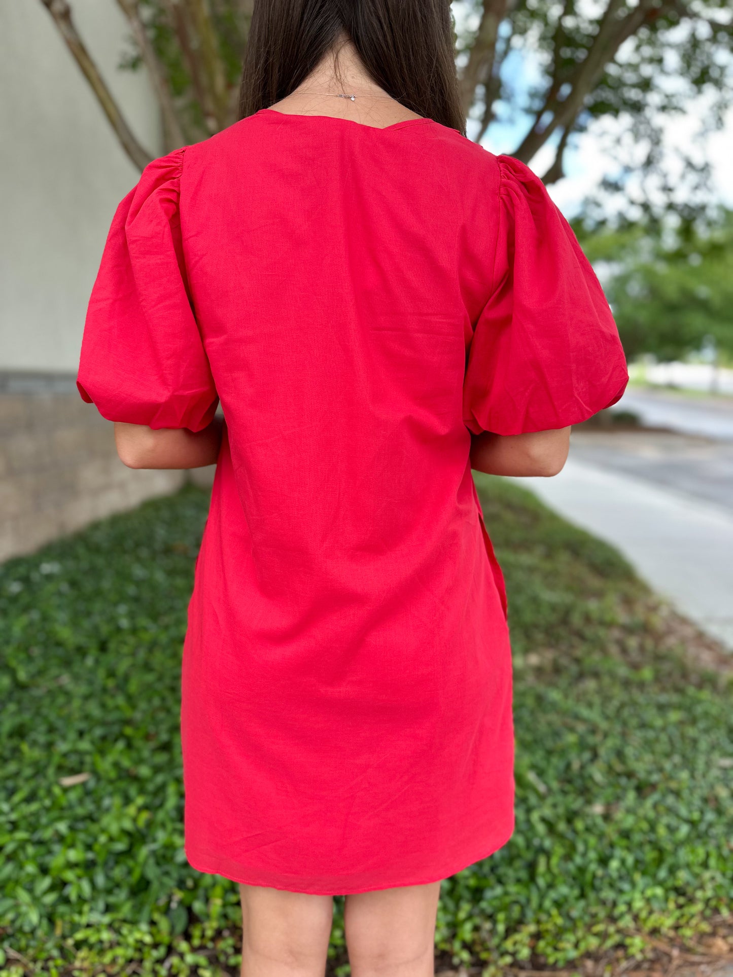 Kate Pin Tuck Bubble Sleeve Mini Dress