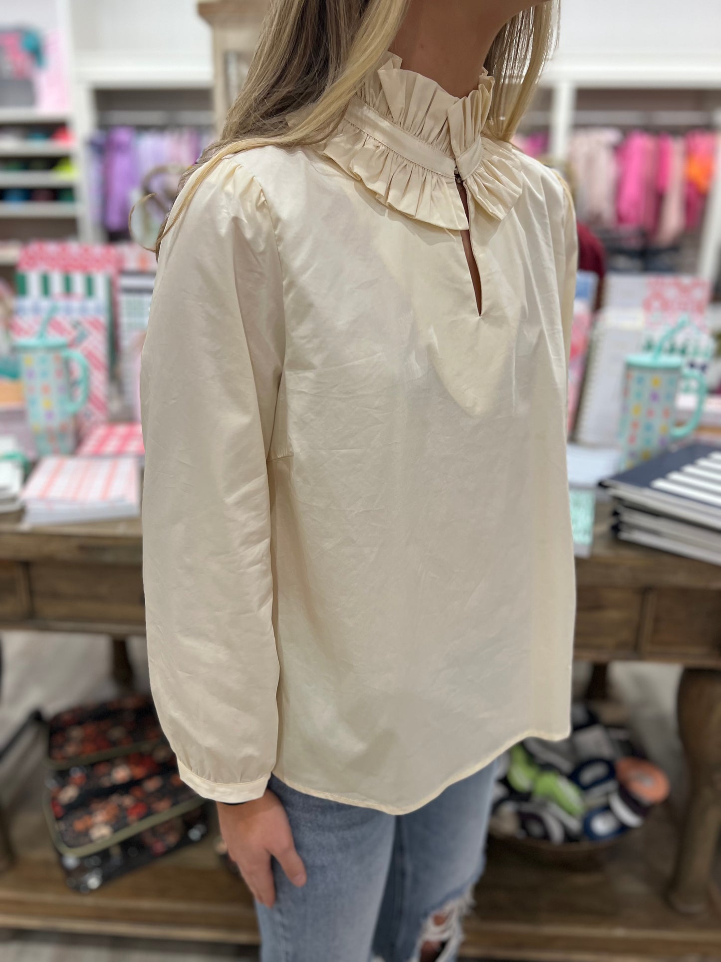 Macie Ruffle Neck Top