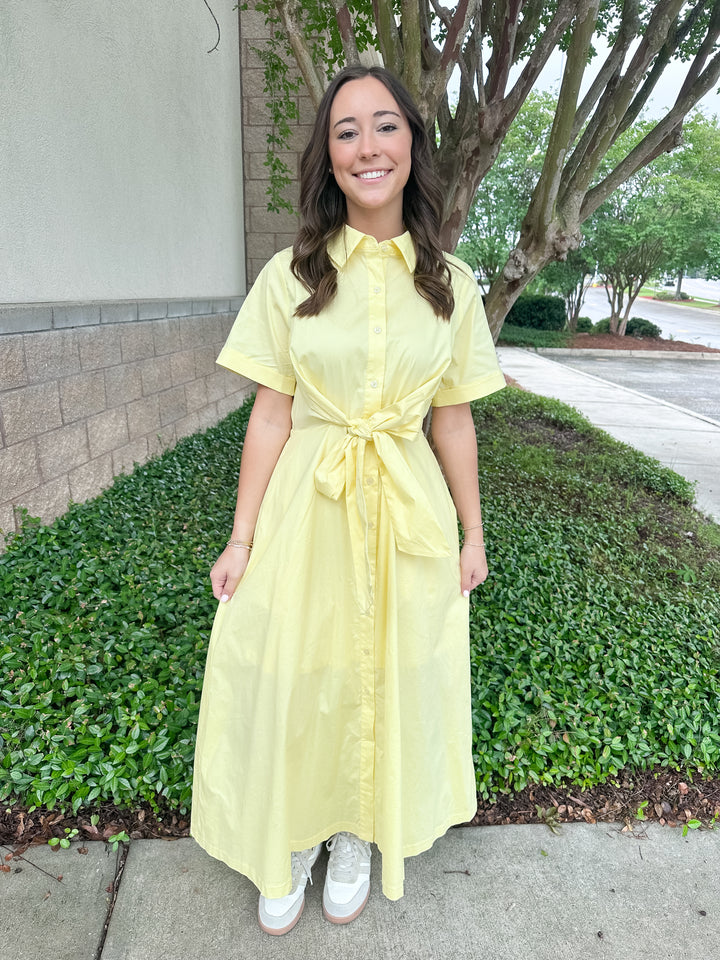 Henry Midi Dress - Yellow