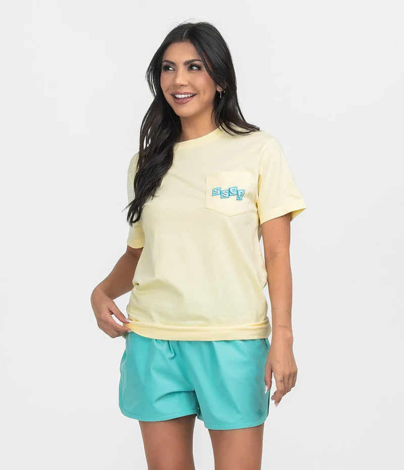 SSCO Women’s Enjoy The Good Life S/S Pocket T-Shirt - Canary