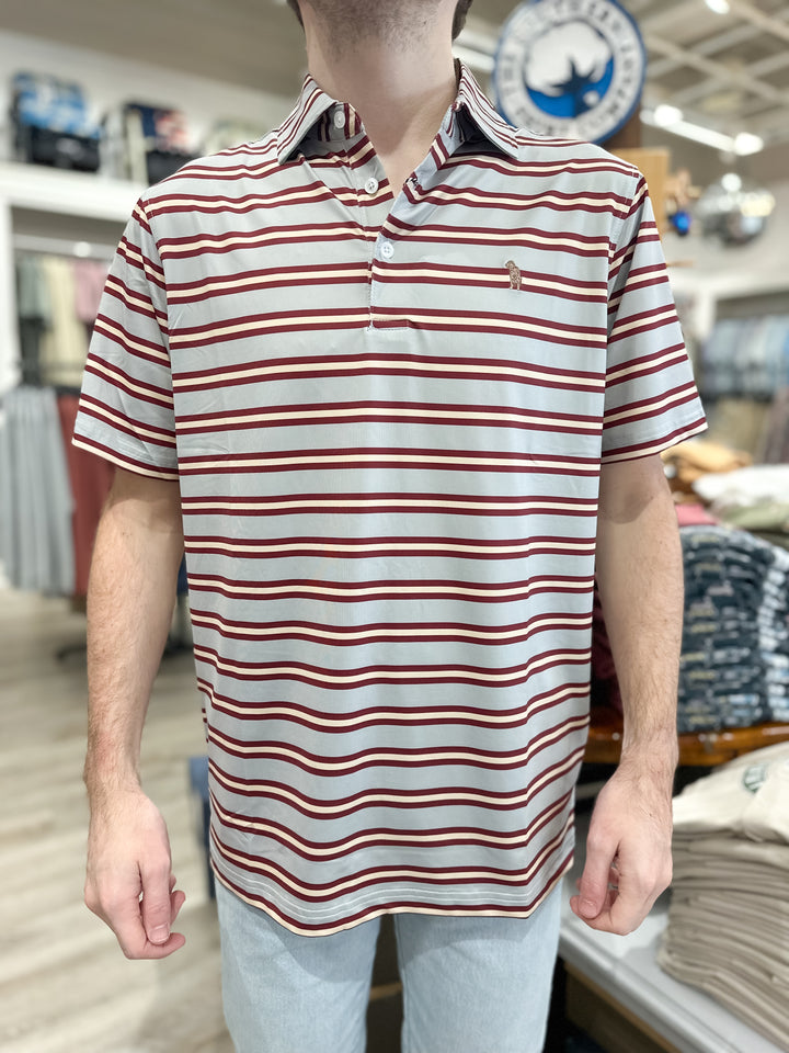 S. Casanova F25 Bow & Arrow Stripe Performance Polo