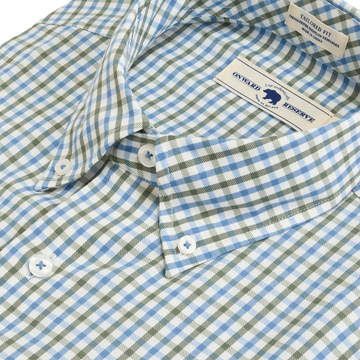 Onward Reserve Wentworth Tailored Fit Brushed Performance Twill Button Down - Skyride