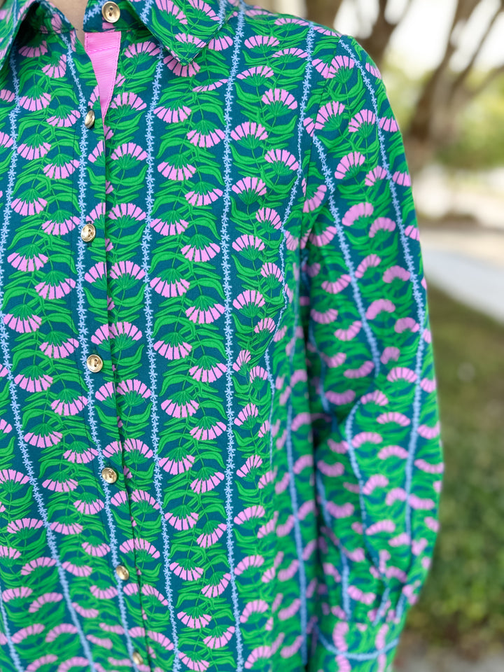 Fiona Dress - Honey Vines Green