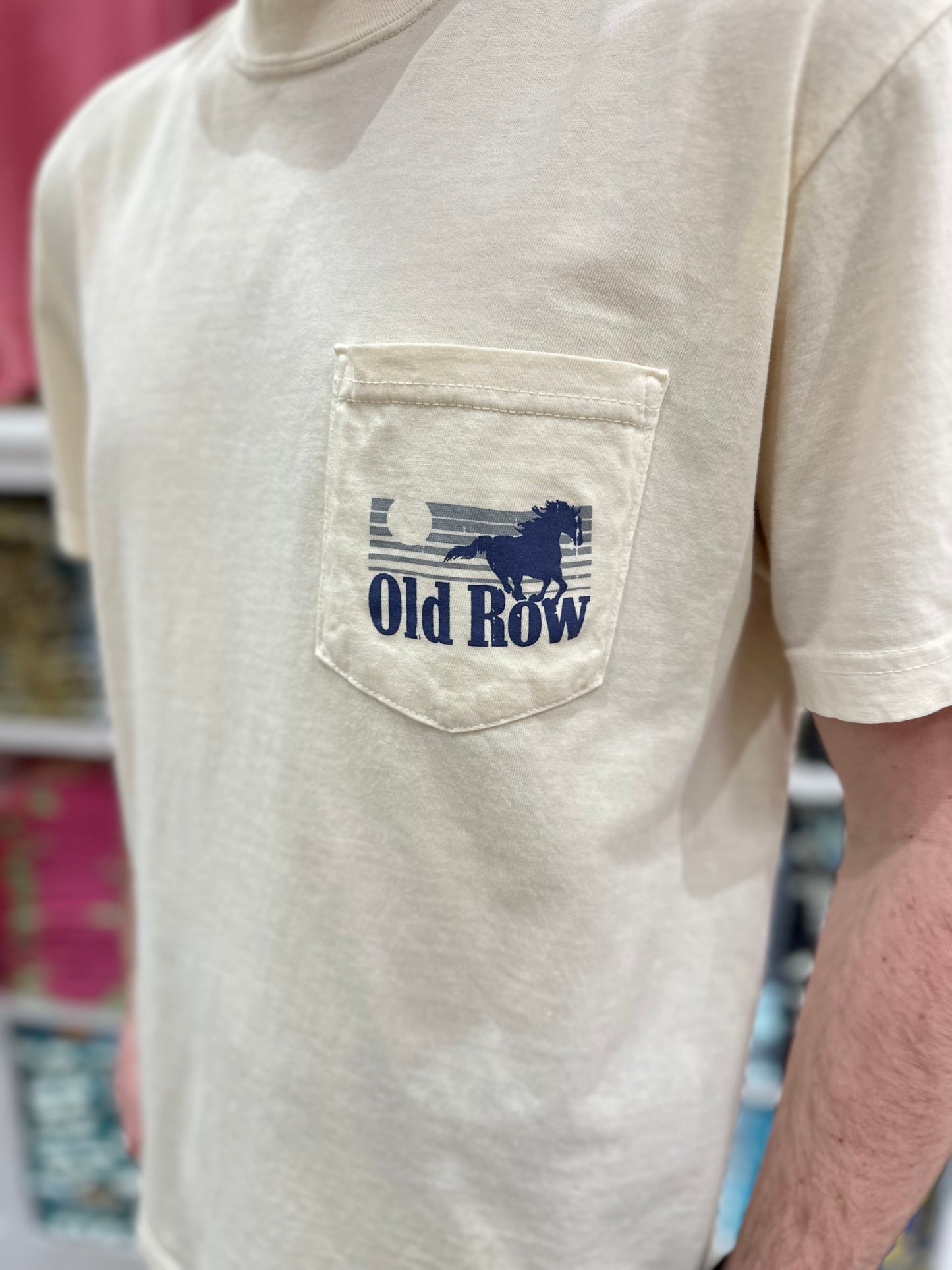 Old Row The Smokin’ Cowboy Repeat Pocket S/S T-Shirt - Ivory