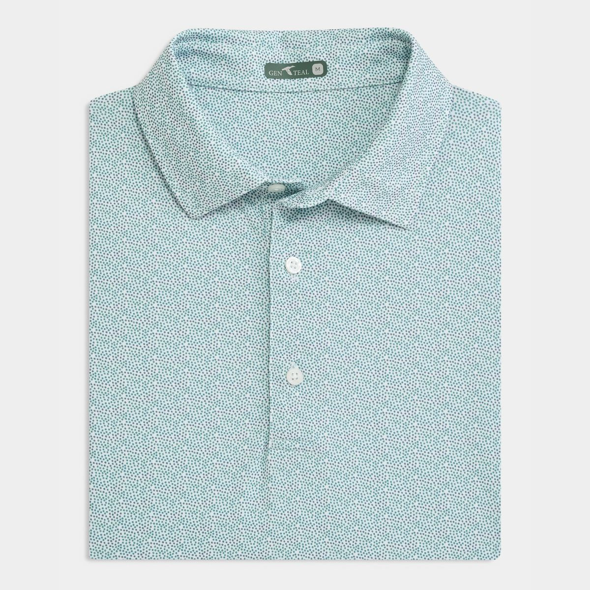 Genteal F25 Rainbow Trout Printed Performance Polo - Bay Leaf