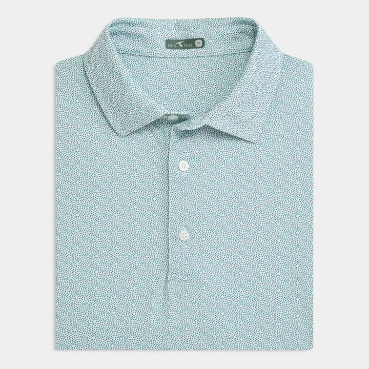 Genteal F25 Rainbow Trout Printed Performance Polo - Bay Leaf
