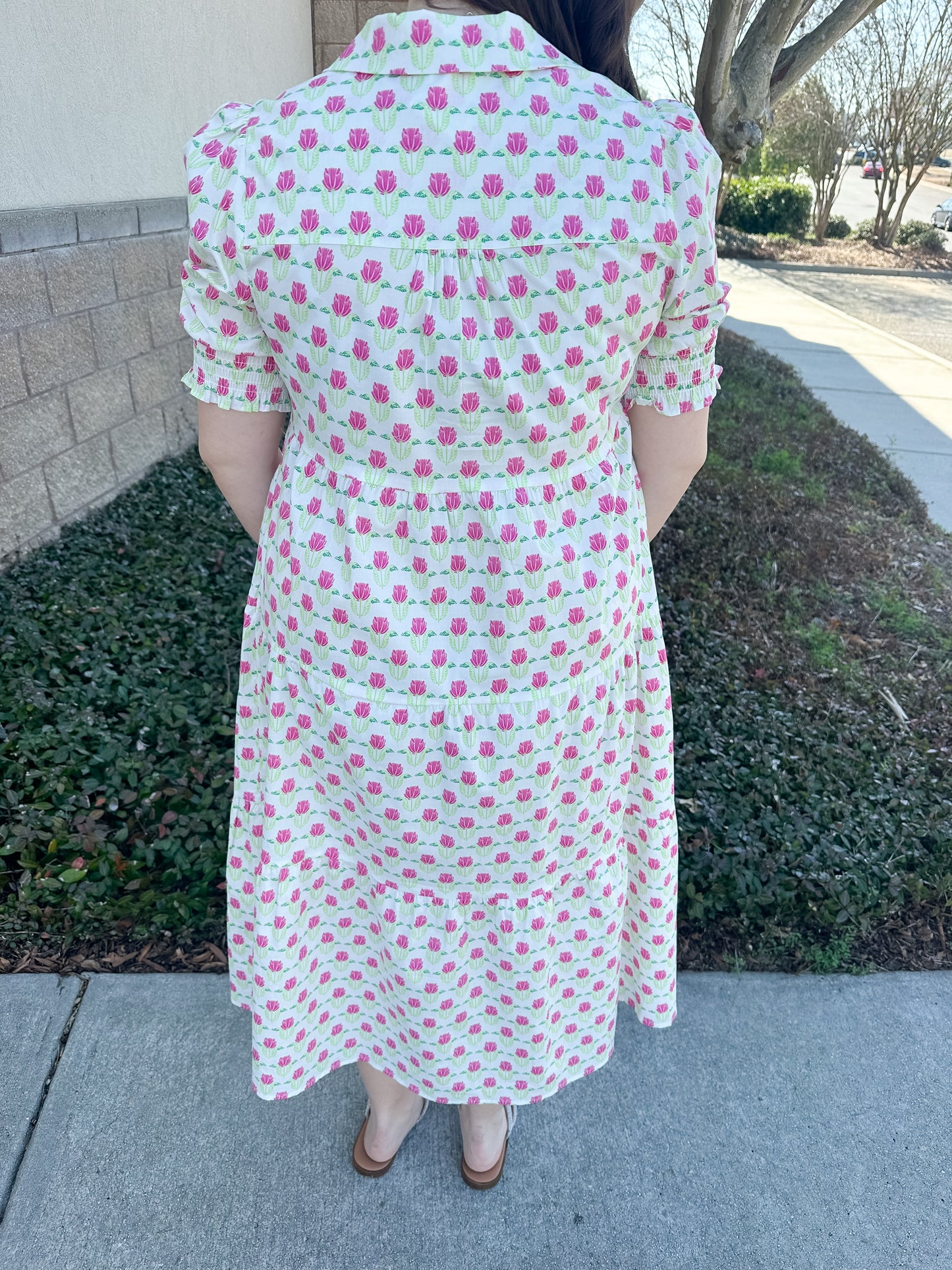 Molly Dress - Floral Fanfare Green