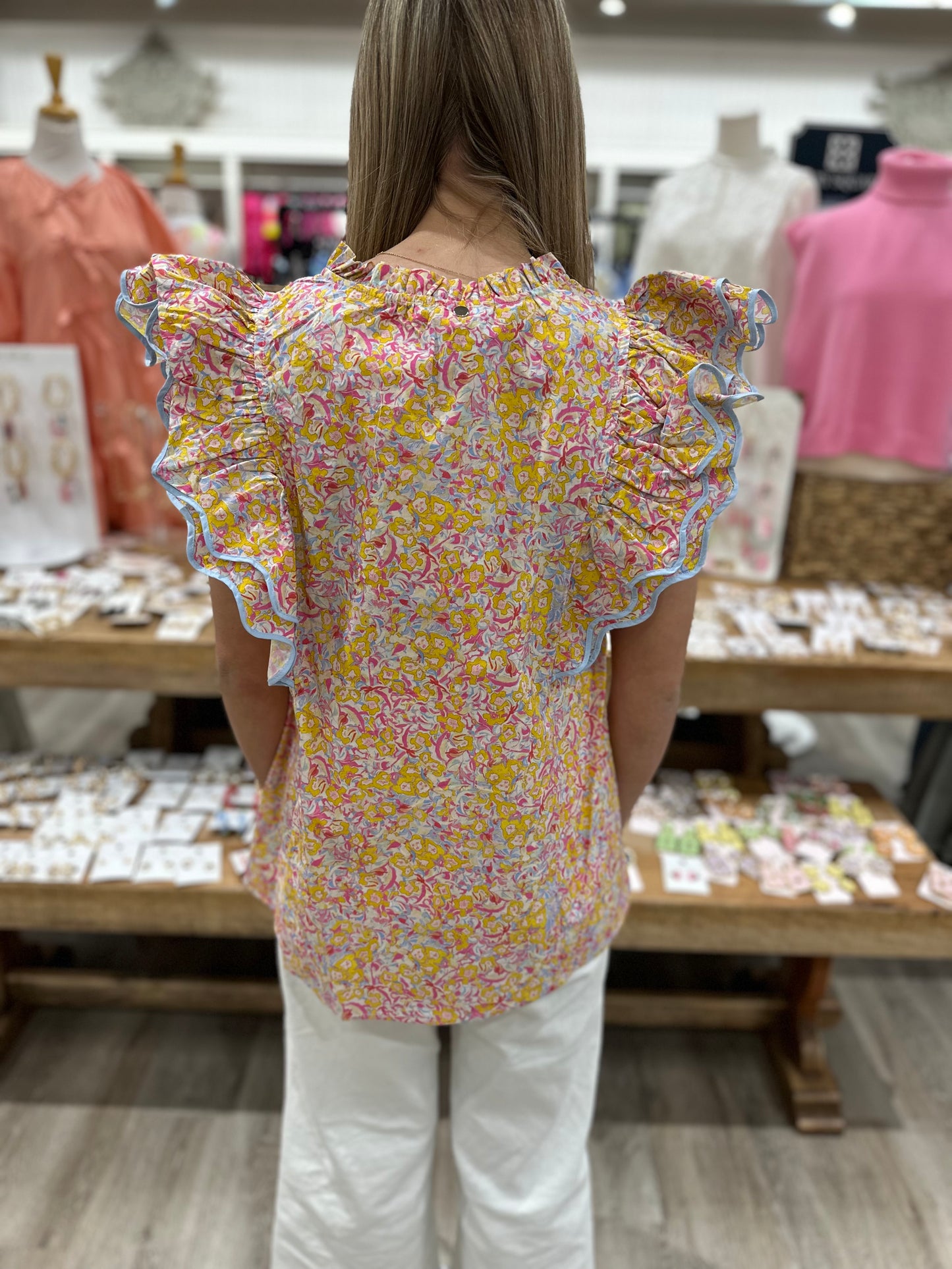 Annie Ruffle Sleeve Top
