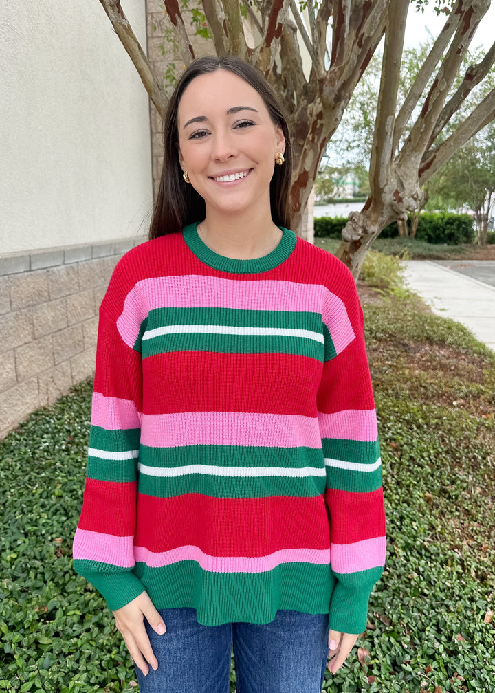MS Logan Sweater - Holiday Stripes