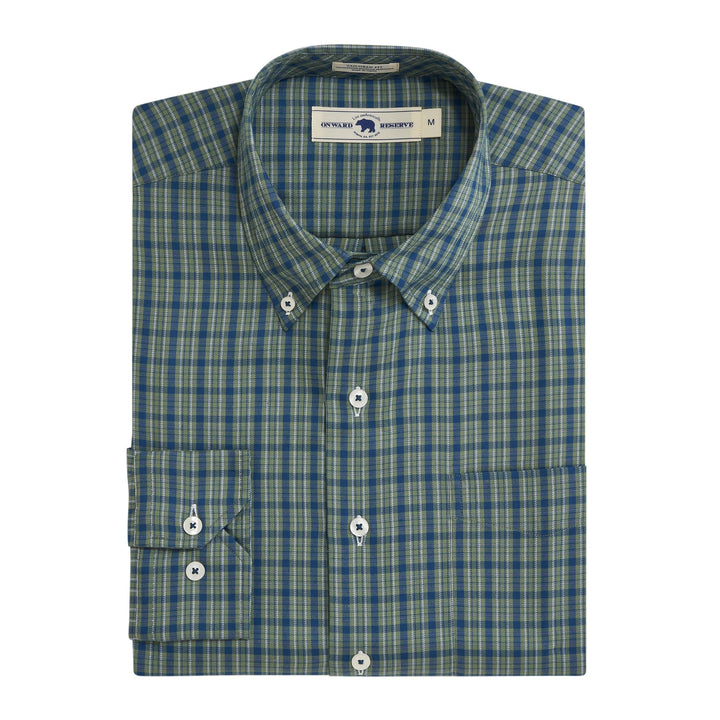 Onward Reserve Lockwood Tailored Fit Brushed Performance Twill Button Down - Hedge