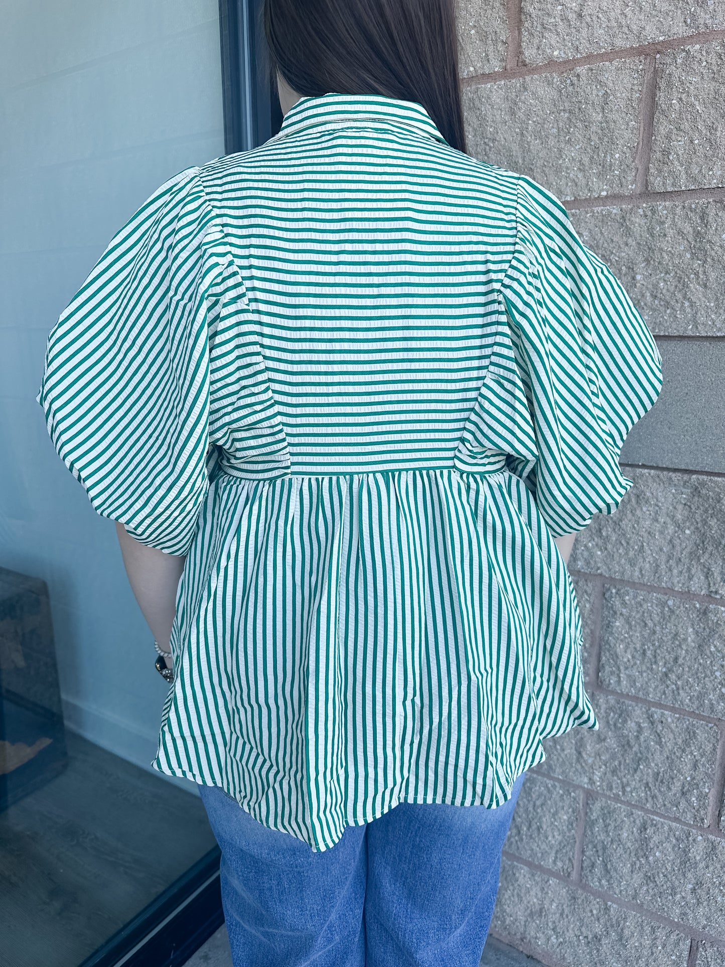 Lynn Striped Top - Green
