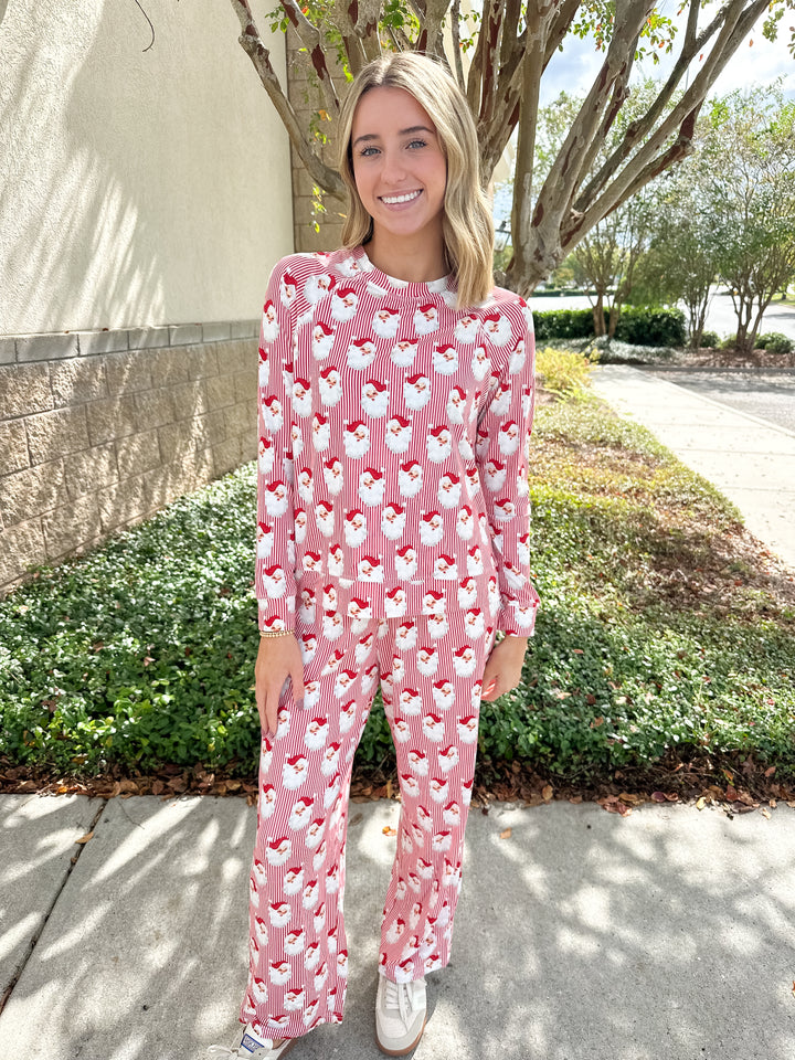 MS Annie PJ Pant Set - Santa Baby Red