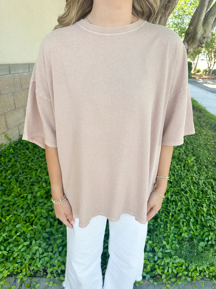 Hana Basic Tee - Dark Taupe
