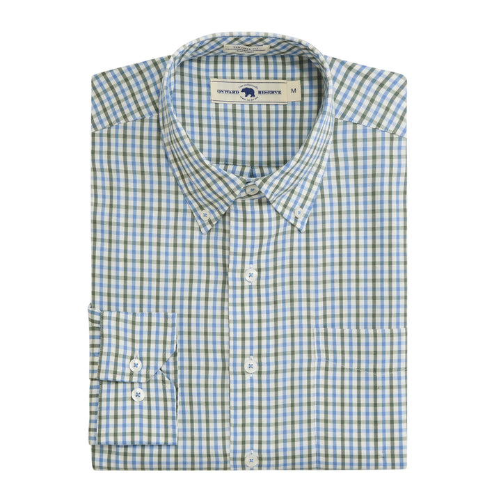 Onward Reserve Wentworth Tailored Fit Brushed Performance Twill Button Down - Skyride
