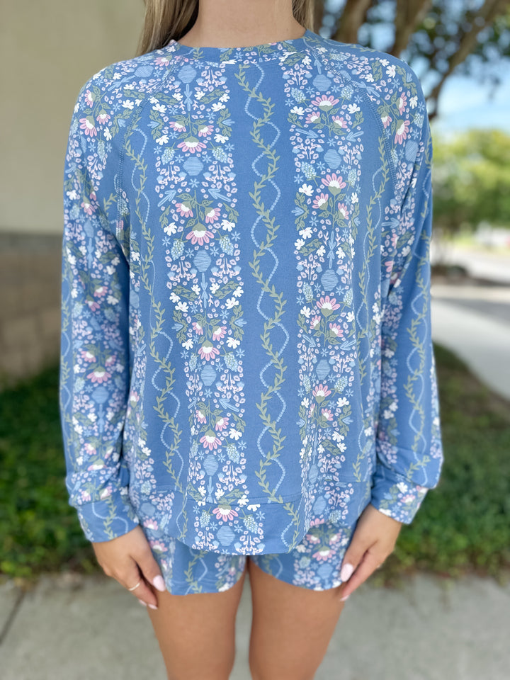 Annie Ivy Lane Pajama Short Set - Blue