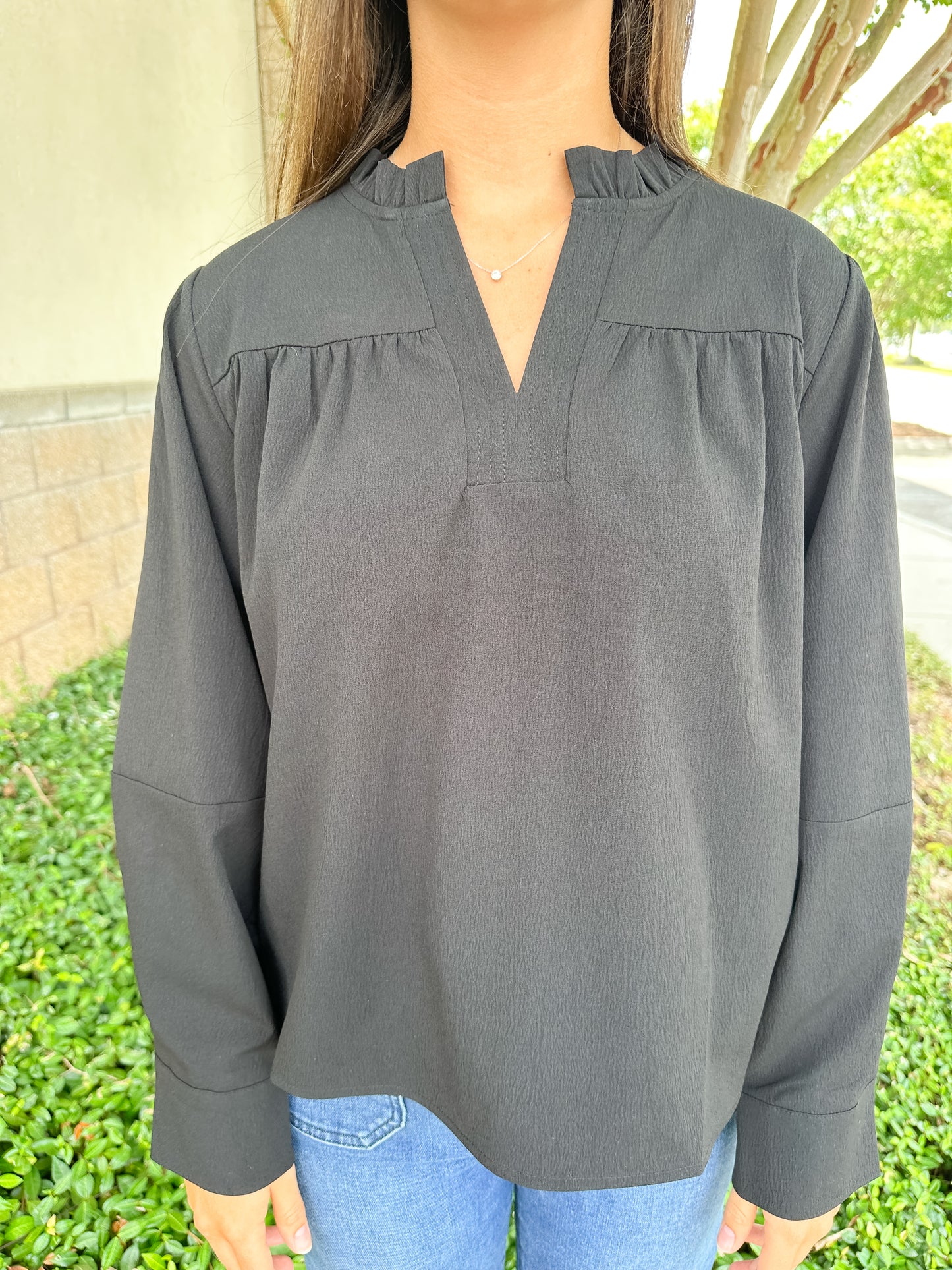 Dixon V-Neck Long Sleeve Top