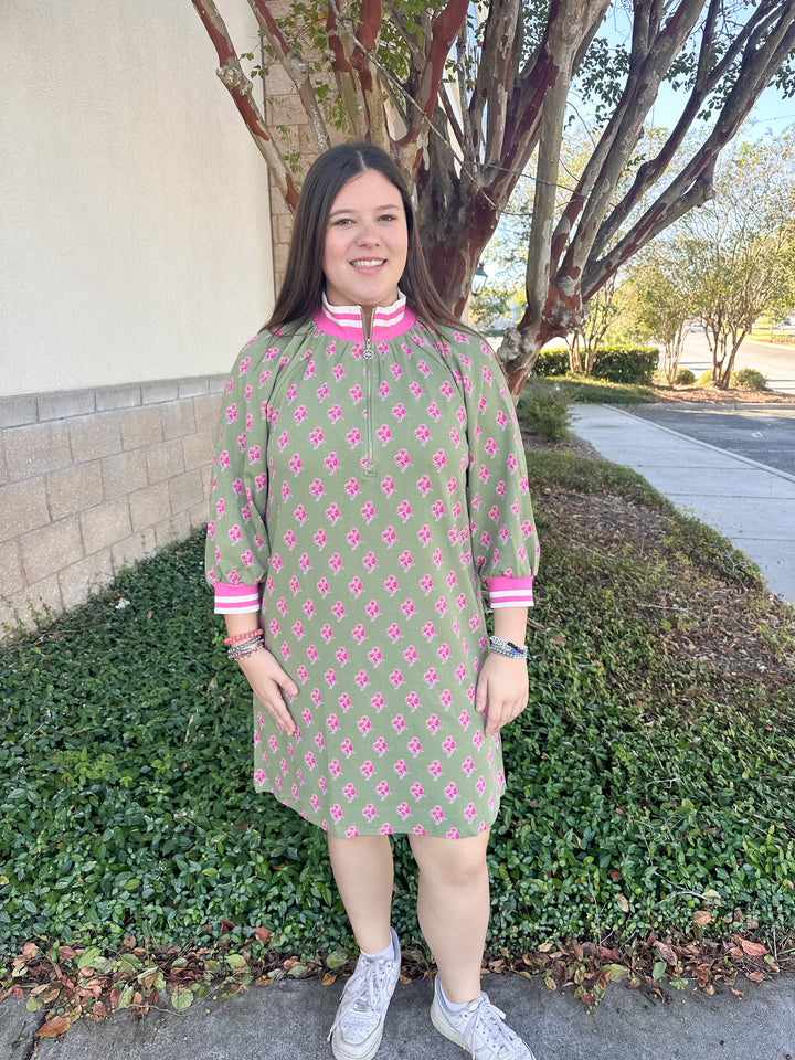 Suzanne Dress - Petal Sketch Olive